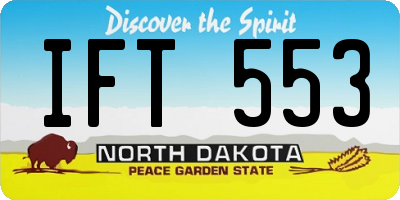 ND license plate IFT553