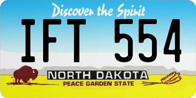 ND license plate IFT554