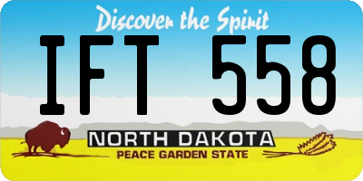 ND license plate IFT558