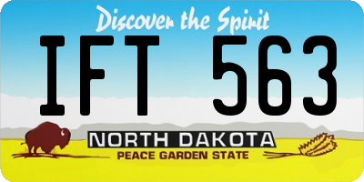 ND license plate IFT563