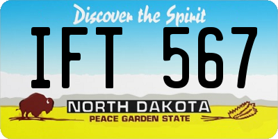 ND license plate IFT567
