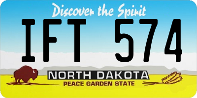 ND license plate IFT574