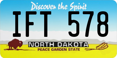 ND license plate IFT578