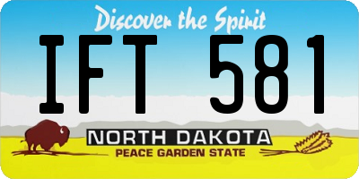 ND license plate IFT581