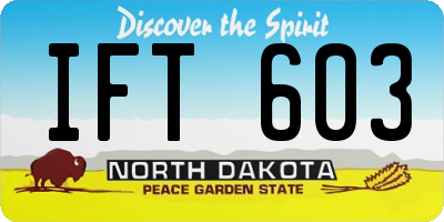 ND license plate IFT603