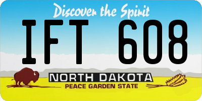ND license plate IFT608