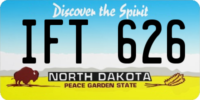 ND license plate IFT626