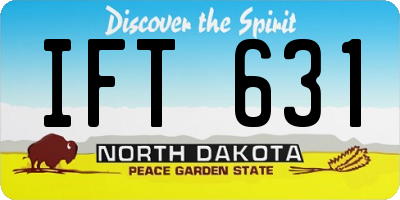ND license plate IFT631