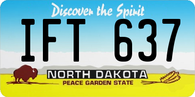 ND license plate IFT637