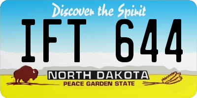 ND license plate IFT644