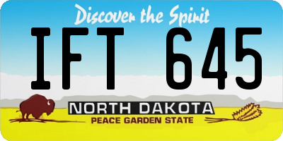 ND license plate IFT645
