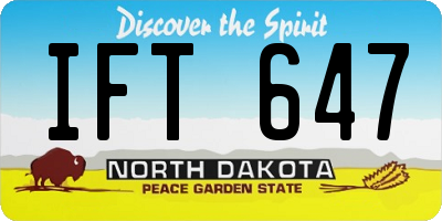 ND license plate IFT647