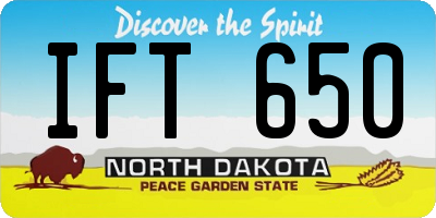 ND license plate IFT650