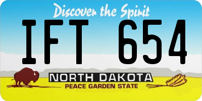 ND license plate IFT654