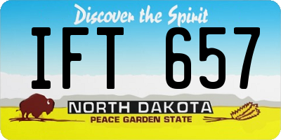 ND license plate IFT657