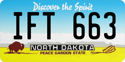 ND license plate IFT663