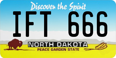ND license plate IFT666