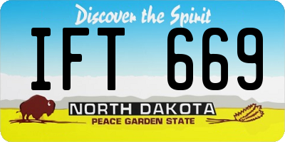 ND license plate IFT669