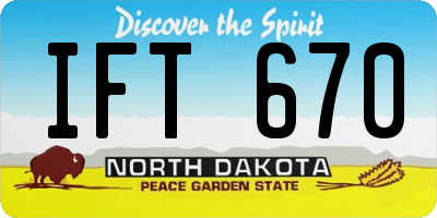 ND license plate IFT670