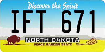 ND license plate IFT671