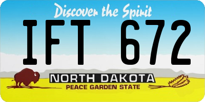 ND license plate IFT672