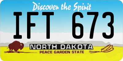 ND license plate IFT673