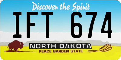 ND license plate IFT674