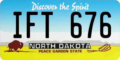 ND license plate IFT676
