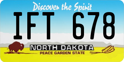 ND license plate IFT678