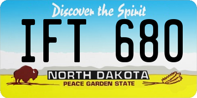 ND license plate IFT680