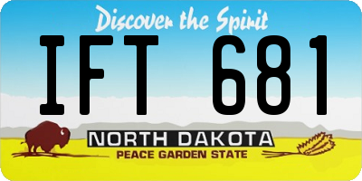 ND license plate IFT681