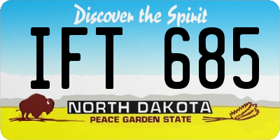 ND license plate IFT685