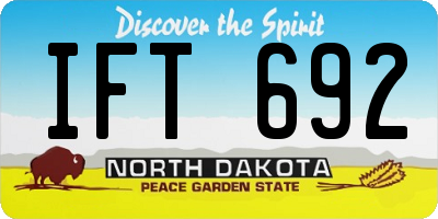 ND license plate IFT692