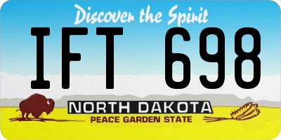 ND license plate IFT698