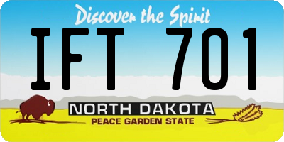 ND license plate IFT701