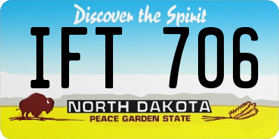 ND license plate IFT706