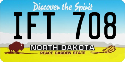 ND license plate IFT708