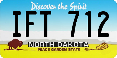 ND license plate IFT712