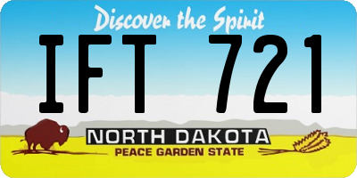 ND license plate IFT721