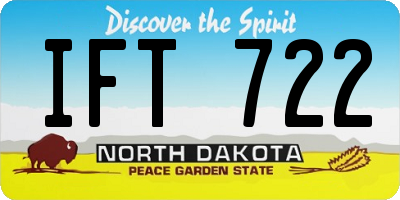 ND license plate IFT722