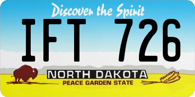 ND license plate IFT726