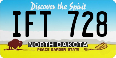 ND license plate IFT728