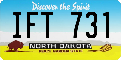ND license plate IFT731