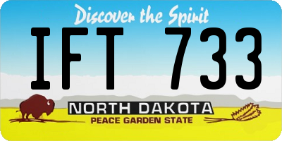 ND license plate IFT733