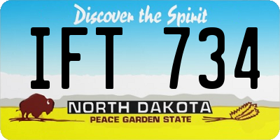 ND license plate IFT734