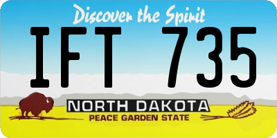 ND license plate IFT735