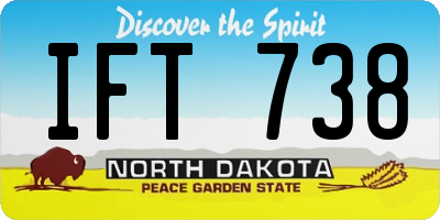 ND license plate IFT738