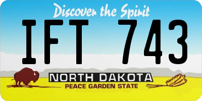 ND license plate IFT743