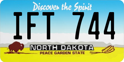 ND license plate IFT744