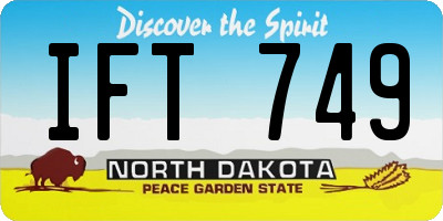 ND license plate IFT749